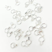 White Sterling Silver Crimp Endcap with Ring